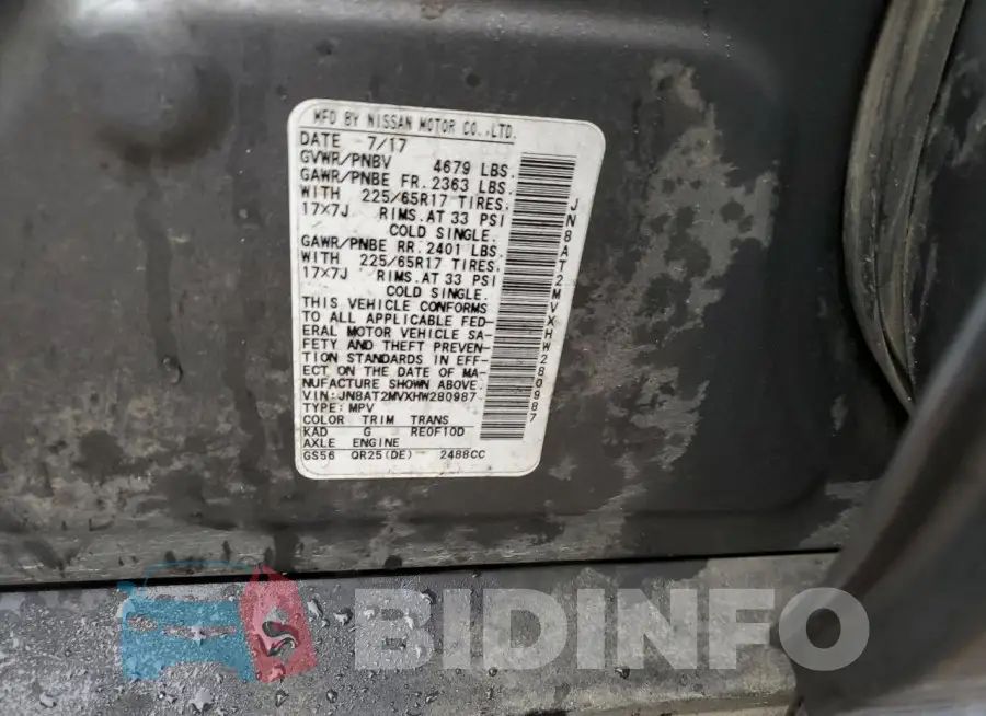 JN8AT2MVXHW280987 Photo# 13