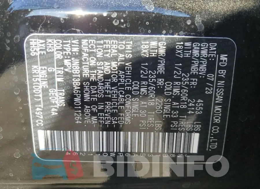 JN8BT3BA6PW011264 Photo# 14