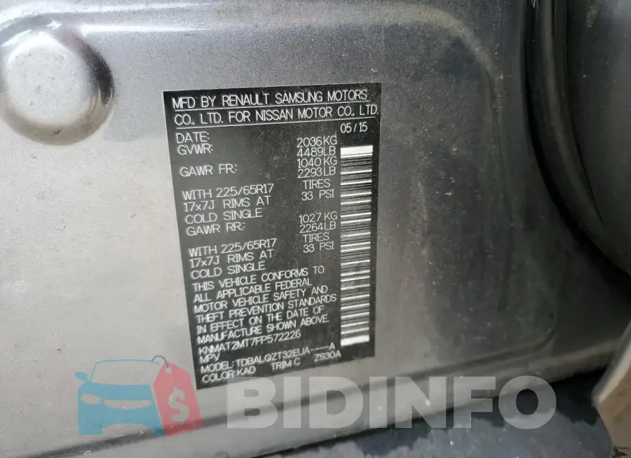KNMAT2MT7FP572226 Photo# 14