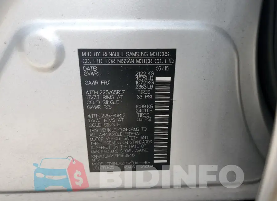 KNMAT2MV1FP568948 Photo# 14