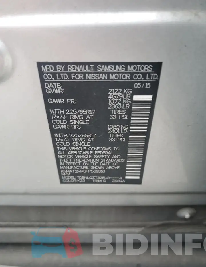 KNMAT2MV6FP569318 Photo# 13