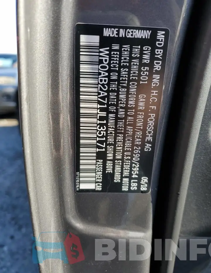 WP0AB2A71JL135171 Photo# 13