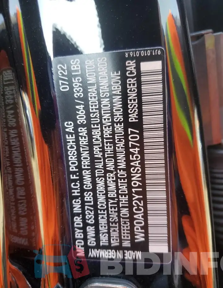 WP0AC2Y19NSA54707 Photo# 13