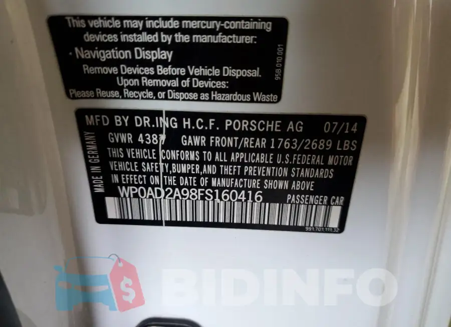 WP0AD2A98FS160416 Photo# 12