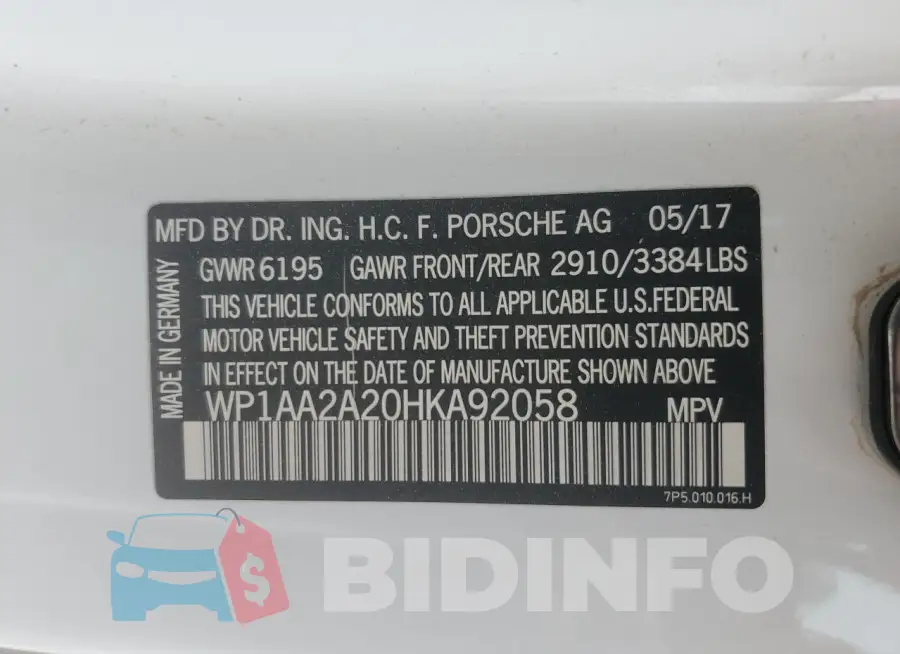 WP1AA2A20HKA92058 Photo# 12