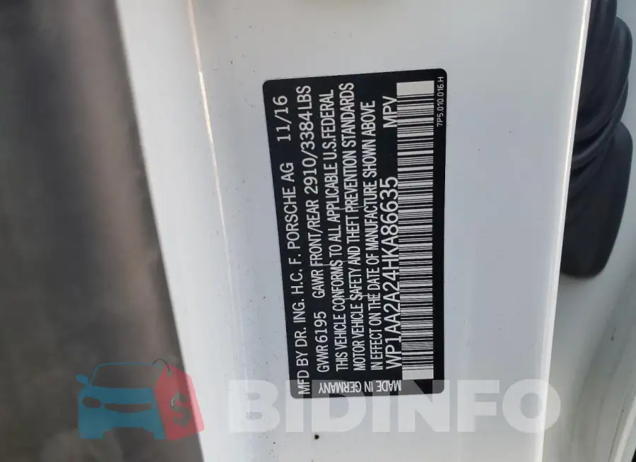 WP1AA2A24HKA86635 Photo# 13