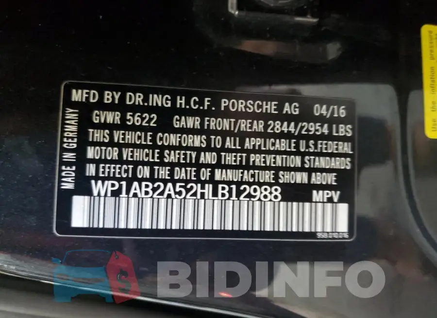 WP1AB2A52HLB12988 Photo# 13