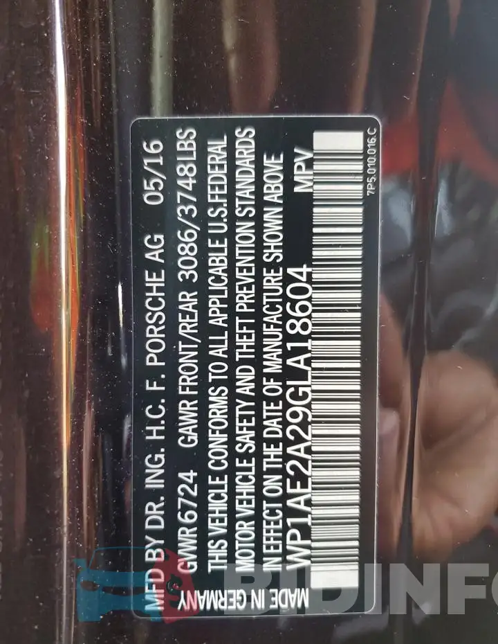 WP1AE2A29GLA18604 Photo# 13
