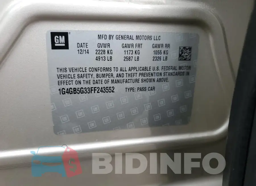 1G4GB5G33FF243552 Photo# 13