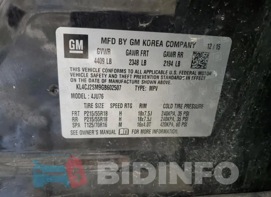 KL4CJ2SM9GB602507 Photo# 12