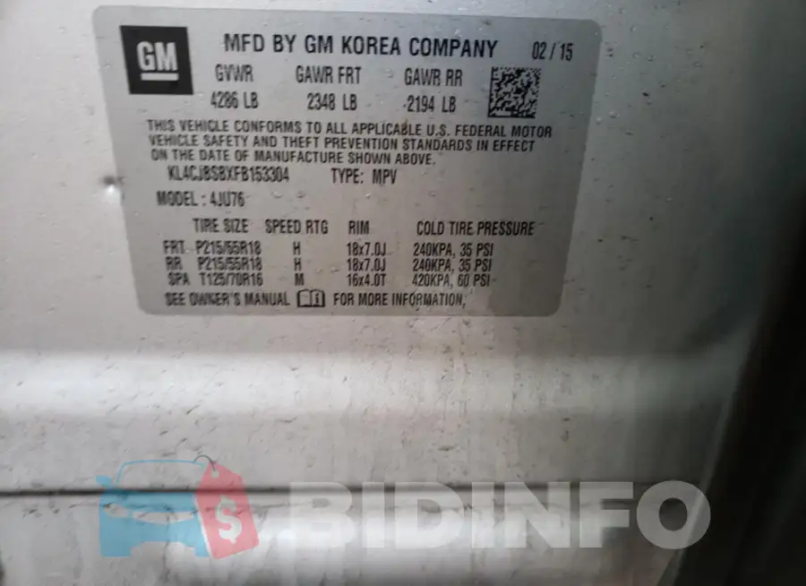 KL4CJBSBXFB153304 Photo# 13