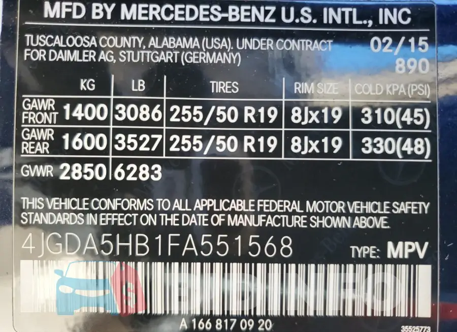 4JGDA5HB1FA551568 Photo# 12