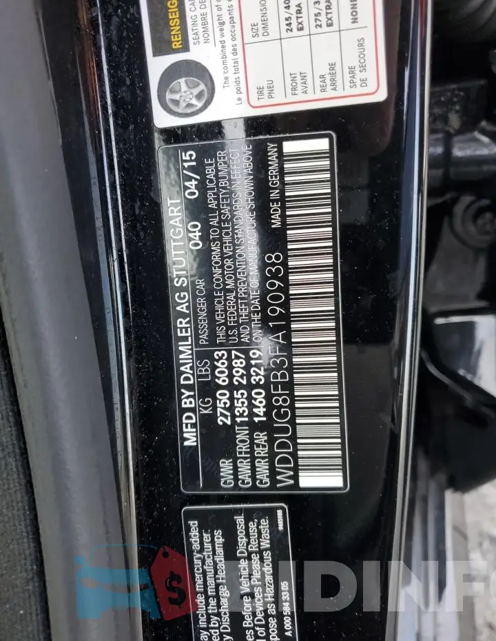 WDDUG8FB3FA190938 Photo# 12