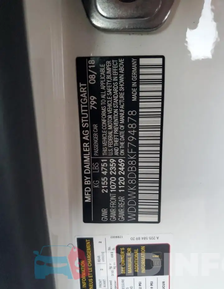 WDDWK8DB8KF794878 Photo# 12