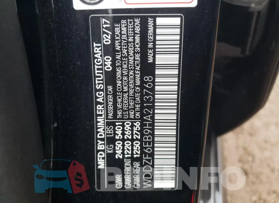 WDDZF6EB9HA213768 Photo# 13