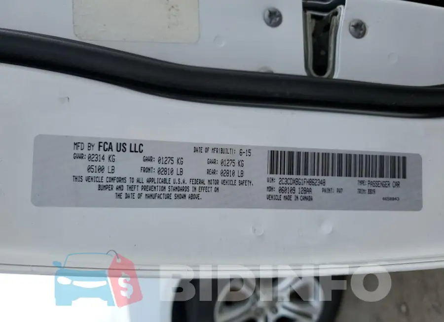 2C3CDXBG1FH862348 Photo# 12