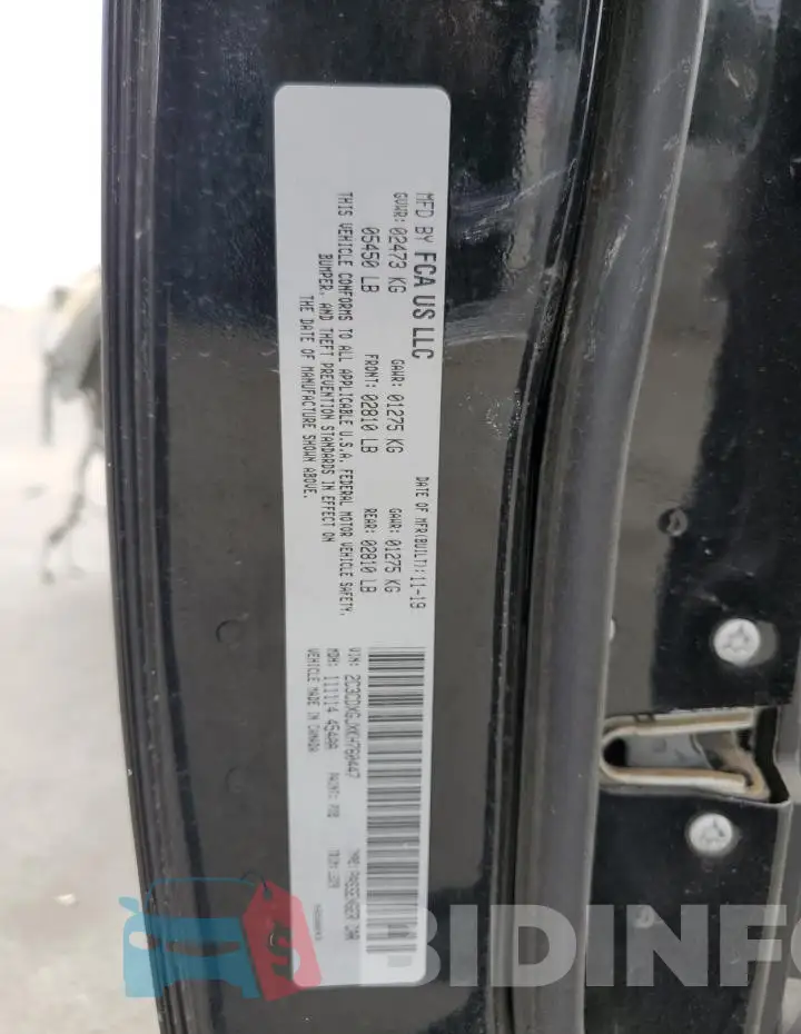 2C3CDXGJXKH760447 Photo# 13