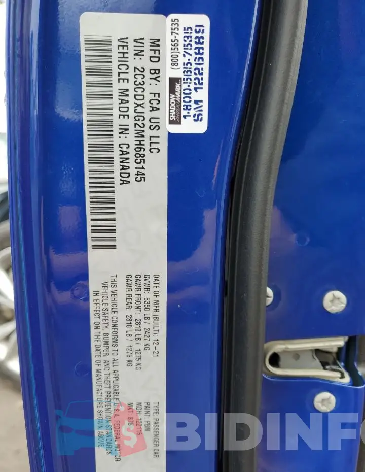 2C3CDXJG2MH685145 Photo# 12