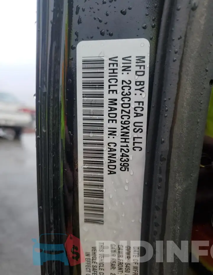 2C3CDZC9XNH124395 Photo# 12