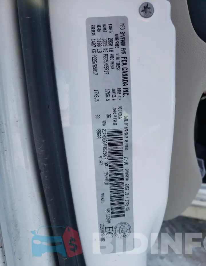 2C4RDGDG4HR629077 Photo# 14
