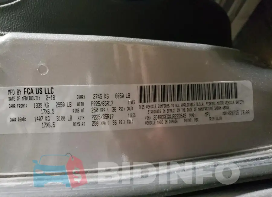 2C4RDGEGXJR223549 Photo# 13