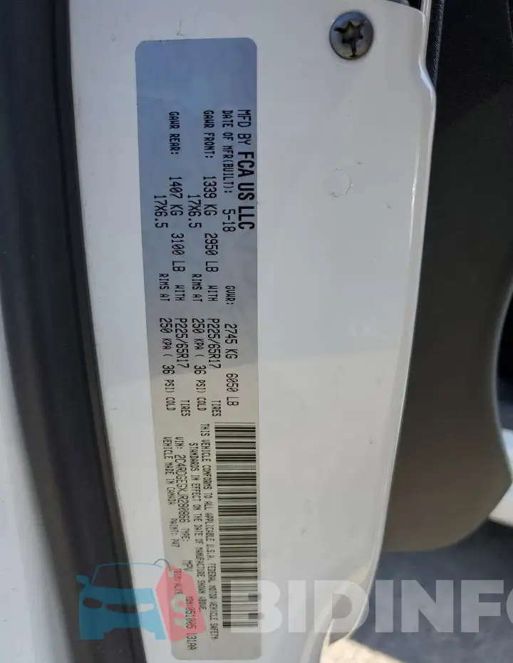 2C4RDGEGXJR280866 Photo# 13
