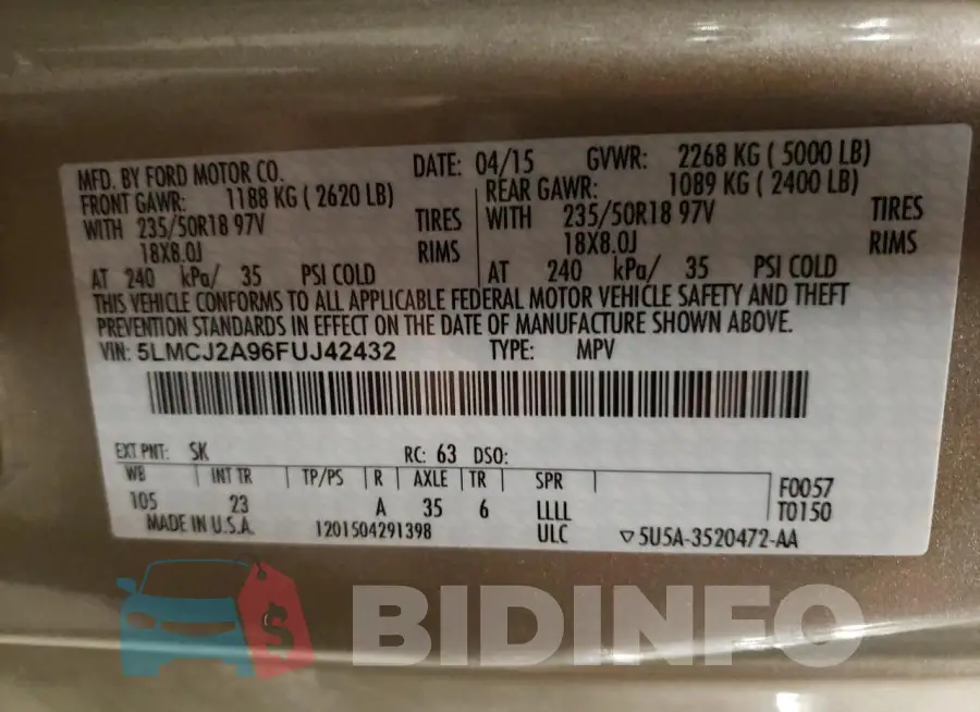 5LMCJ2A96FUJ42432 Photo# 12