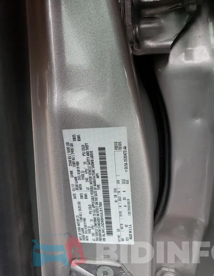 5LMCJ3D95HUL51780 Photo# 12