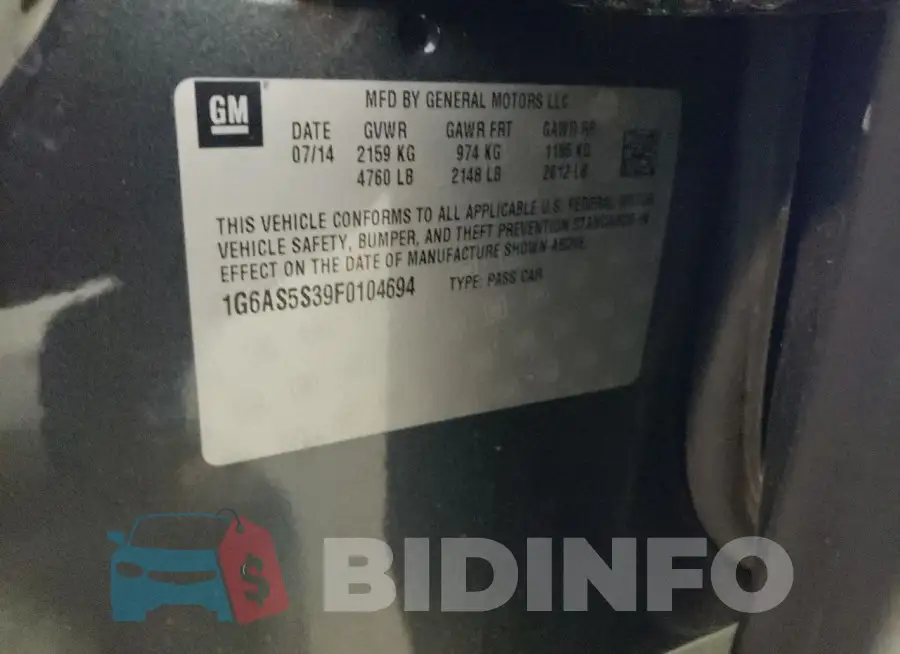 1G6AS5S39F0104694 Photo# 13