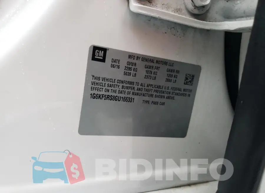 1G6KF5RS8GU166331 Photo# 12