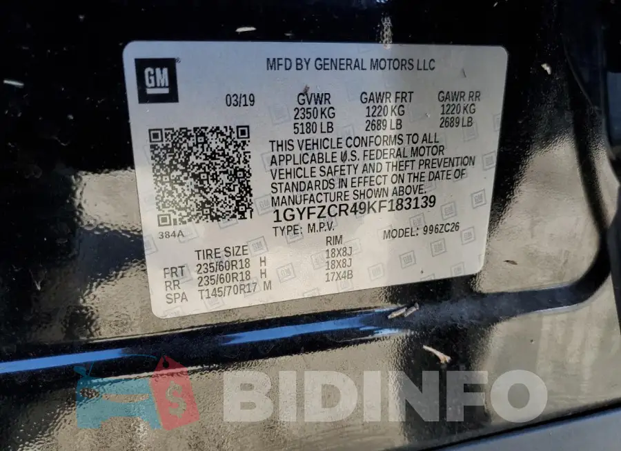 1GYFZCR49KF183139 Photo# 13