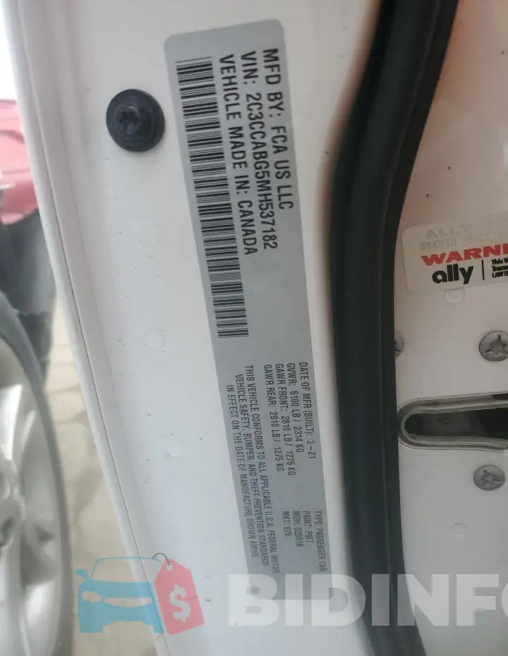 2C3CCABG5MH537182 Photo# 12