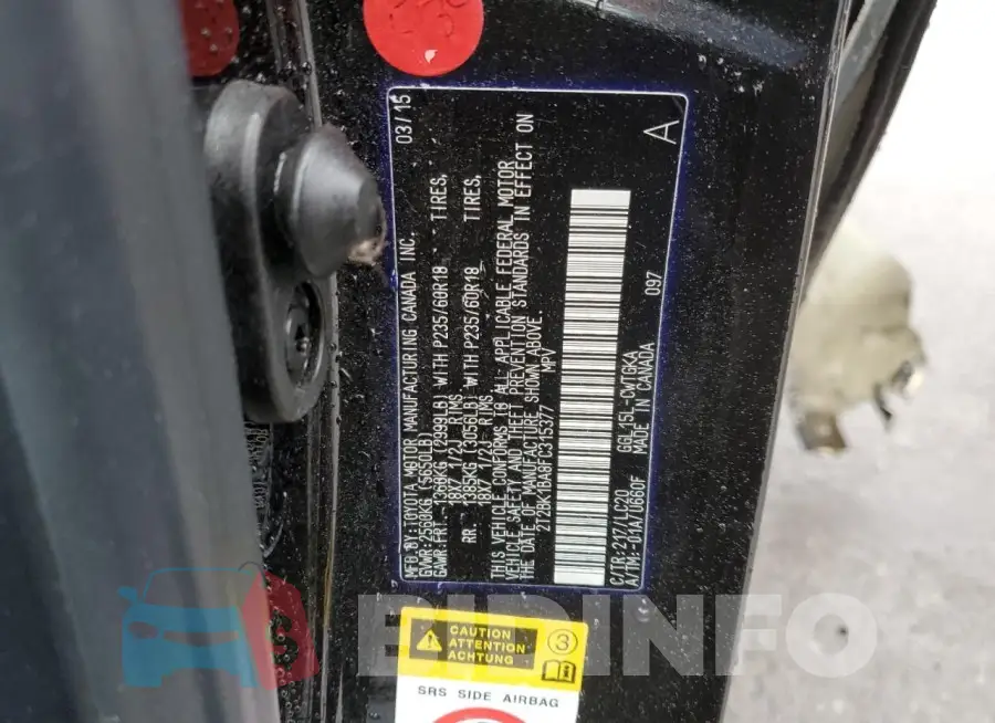 2T2BK1BA8FC315377 Photo# 13
