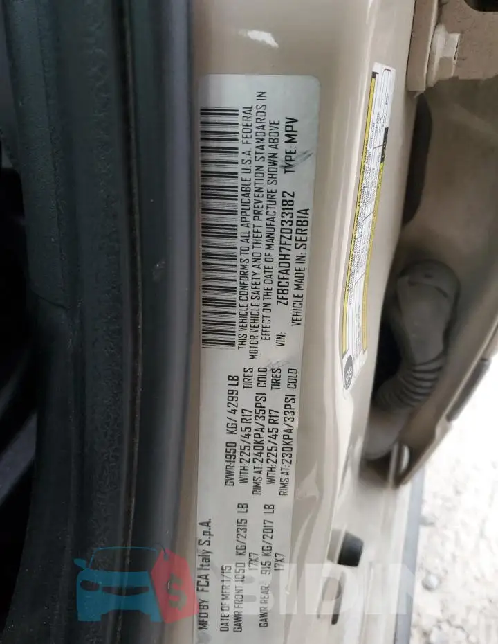 ZFBCFADH7FZ033182 Photo# 12