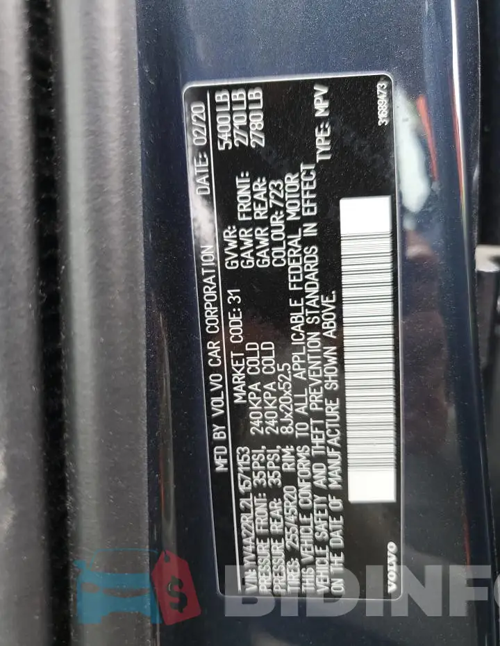 YV4A22RL2L1571153 Photo# 14