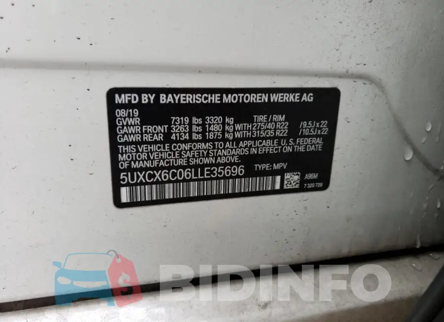 5UXCX6C06LLE35696 Photo# 14