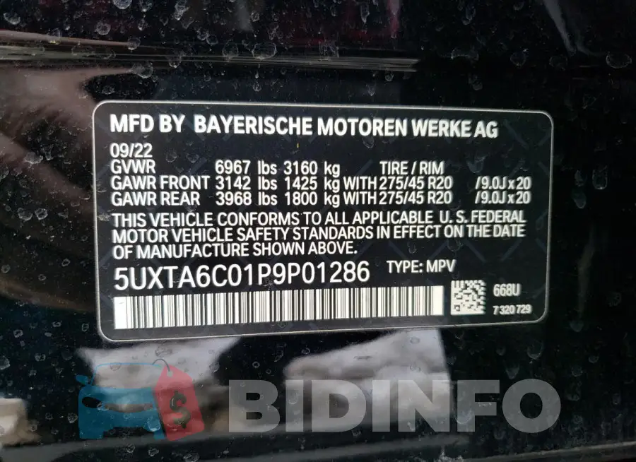 5UXTA6C01P9P01286 Photo# 13
