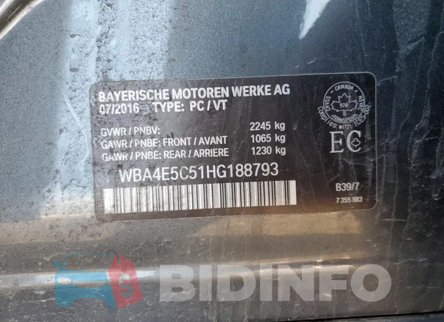 WBA4E5C51HG188793 Photo# 12