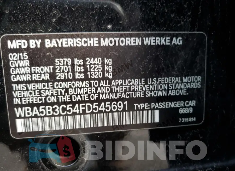 WBA5B3C54FD545691 Photo# 12
