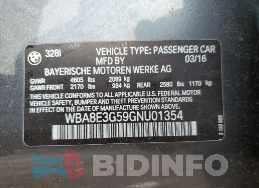 WBA8E3G59GNU01354 Photo# 12