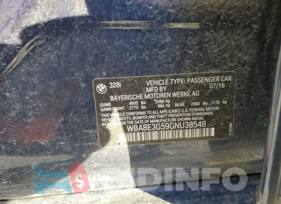 WBA8E3G59GNU38548 Photo# 13