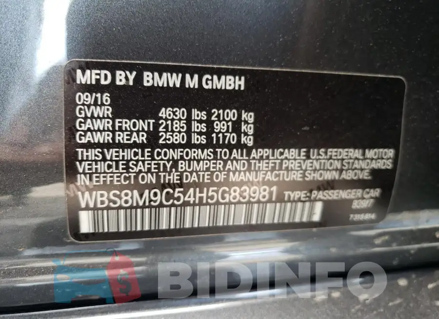 WBS8M9C54H5G83981 Photo# 12