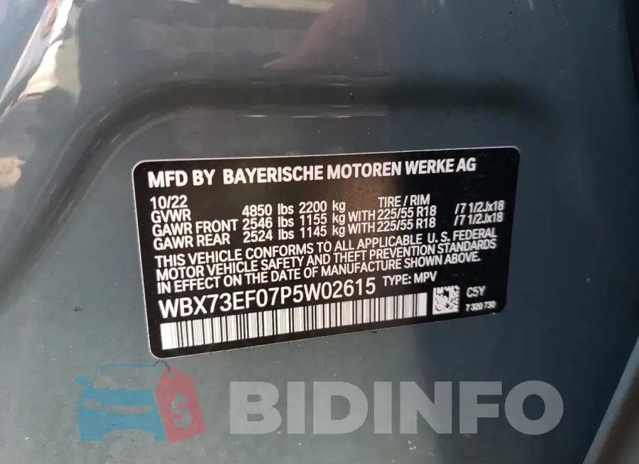 WBX73EF07P5W02615 Photo# 13