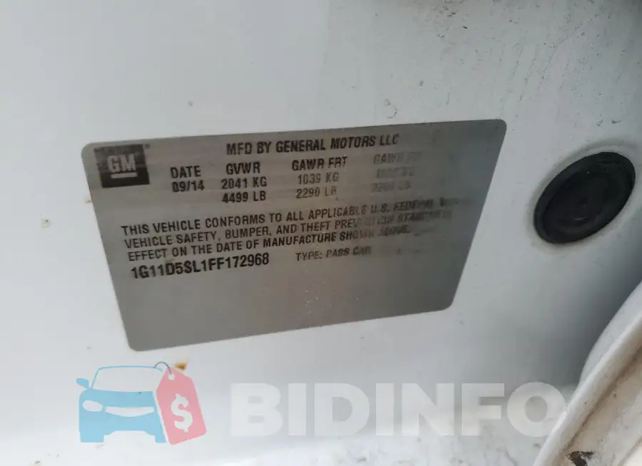 1G11D5SL1FF172968 Photo# 12