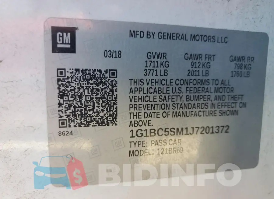 1G1BC5SM1J7201372 Photo# 12