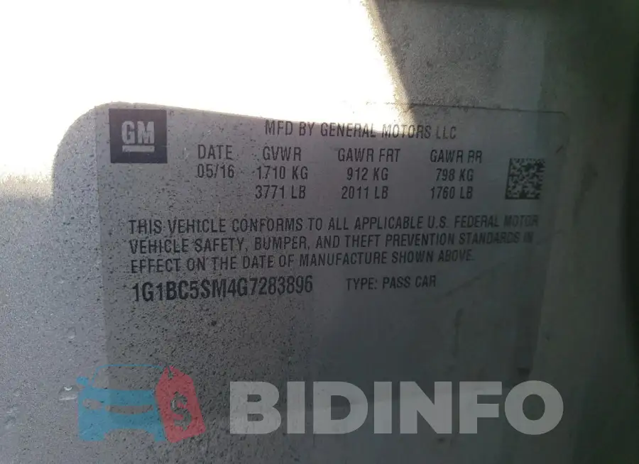 1G1BC5SM4G7283896 Photo# 12