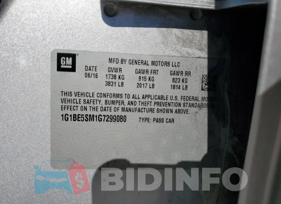 1G1BE5SM1G7299080 Photo# 12