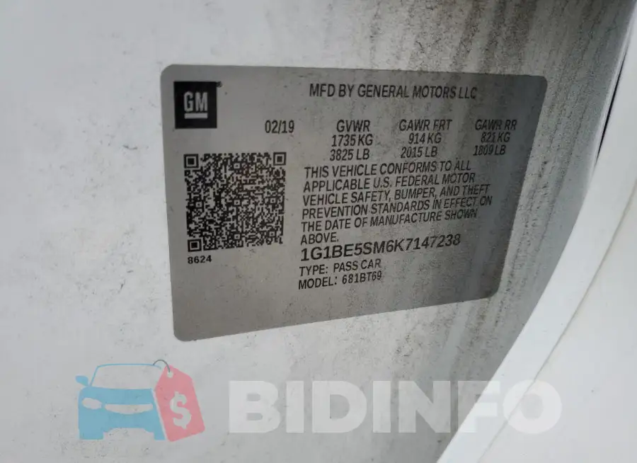 1G1BE5SM6K7147238 Photo# 12