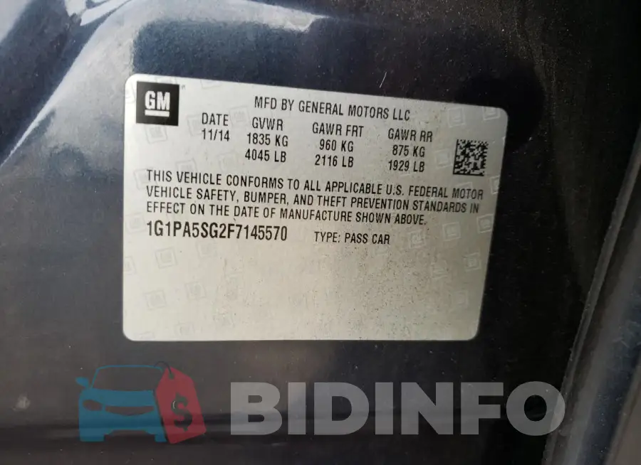 1G1PA5SG2F7145570 Photo# 12