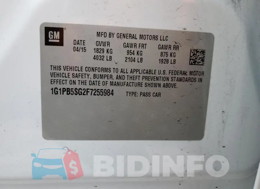 1G1PB5SG2F7255984 Photo# 12
